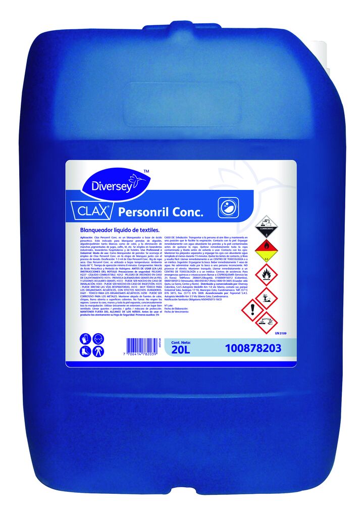 CLAX PERSONRIL CONC 20L - Blanqueador base ácido peracético